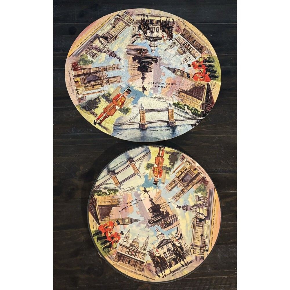 Vintage Springbok Circular Jigsaw Puzzle Famous London Scenes Complete
